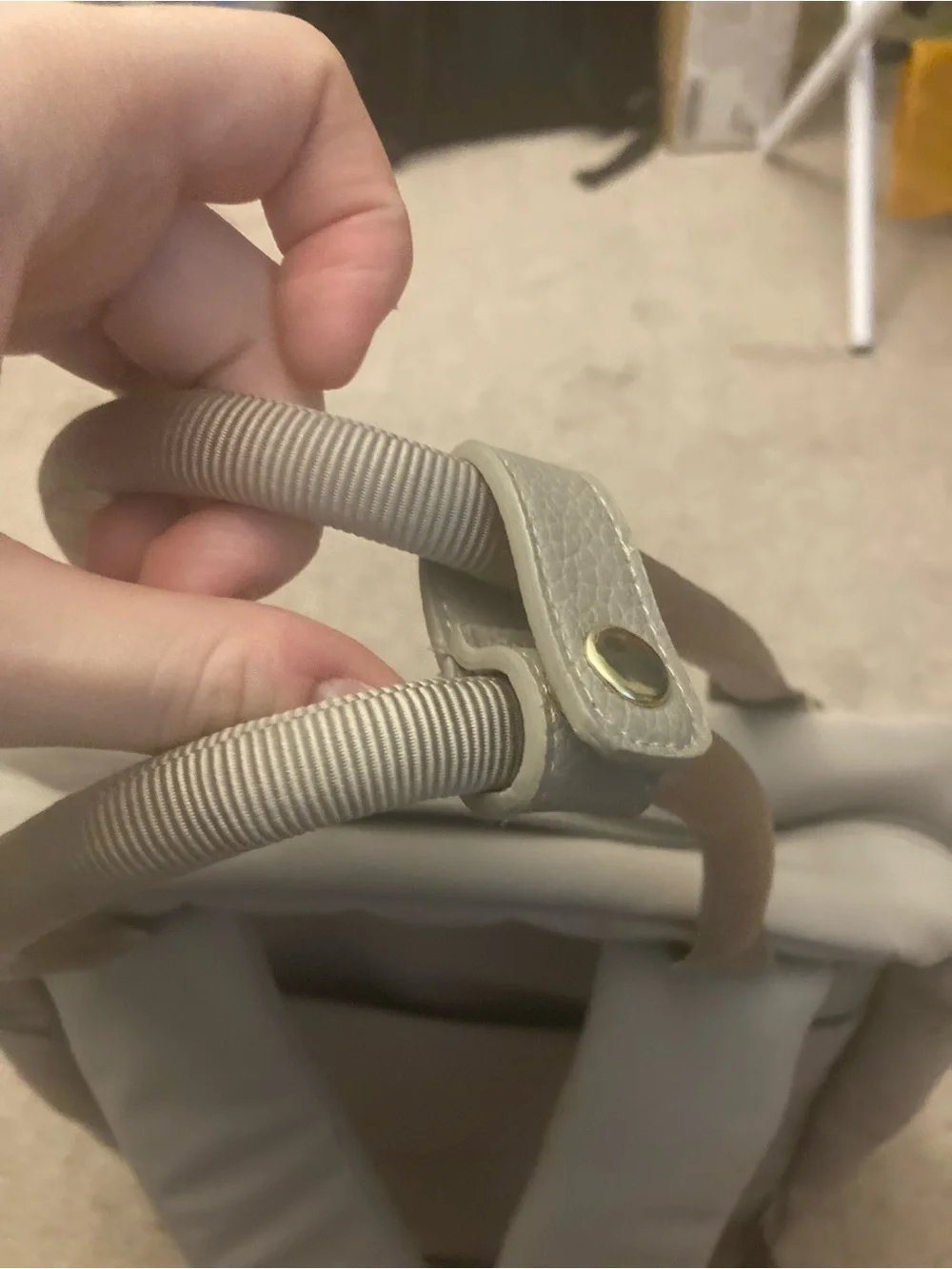 Target Soft Taupe Backpack with Gold Hardware